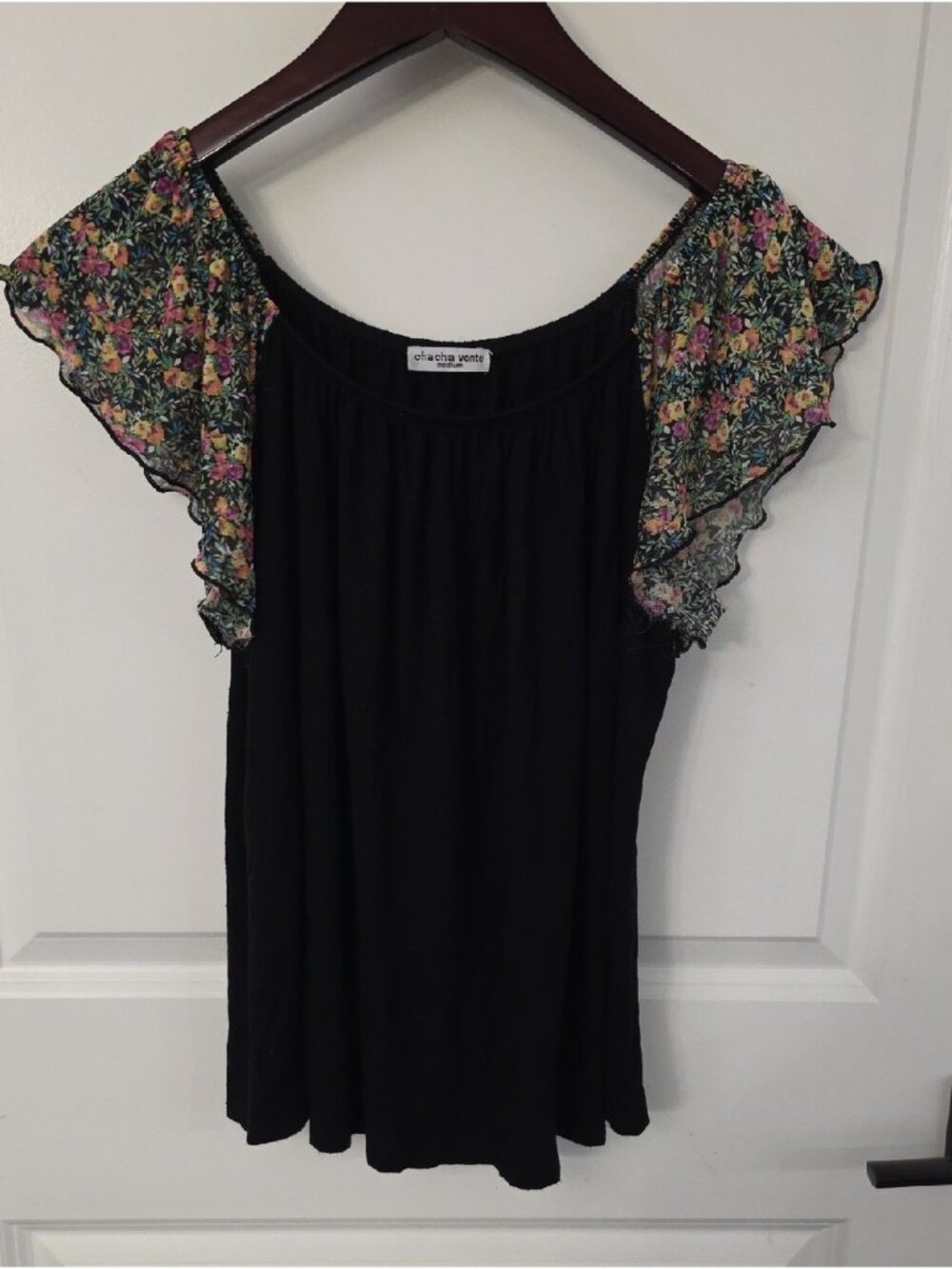 Black And Floral Top